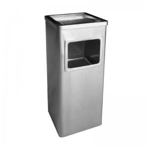 Thùng rác inox hình chữ nhật có gạt tàn